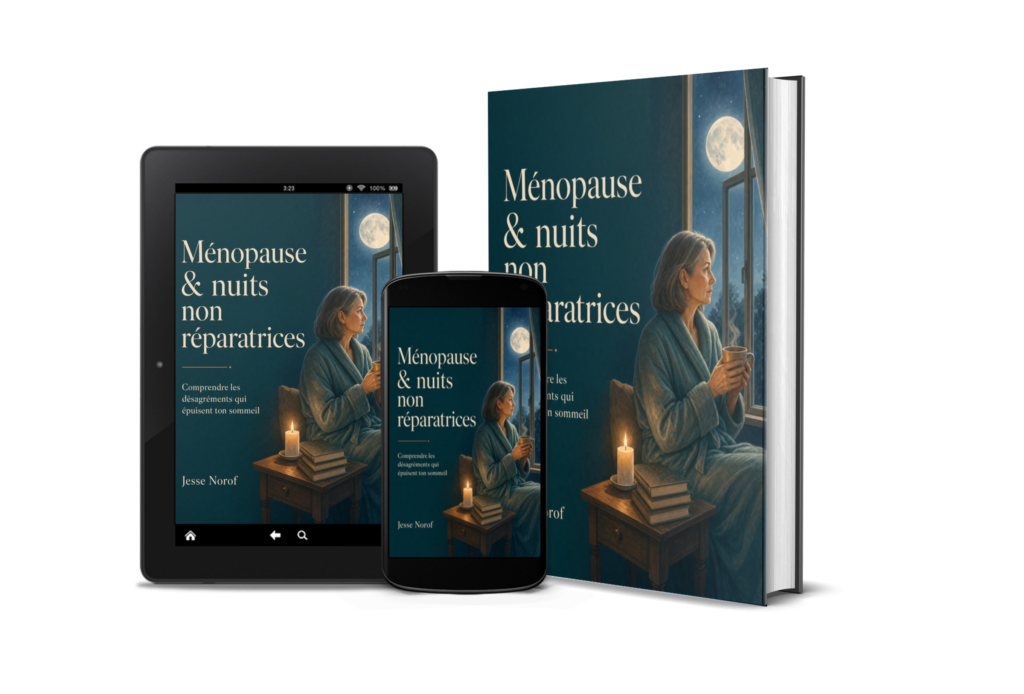 Présentation de l'ebook ''Ménopause et nuits non réparatrices''. 