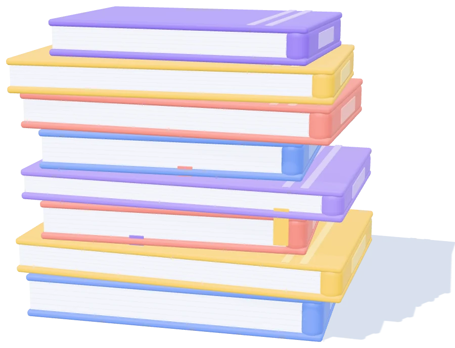 Pile d'ebooks illustrée en 3D